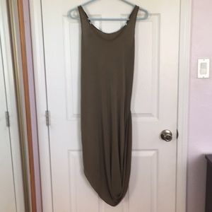 Draped olive dress